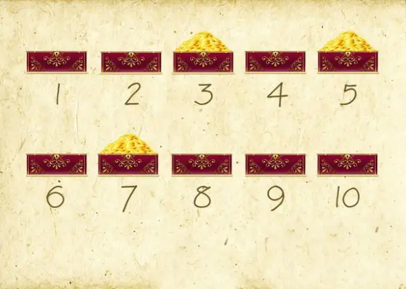 The Test for Extrasensory Perceptions, Three of Caskets Have Gold. Which are they? 2