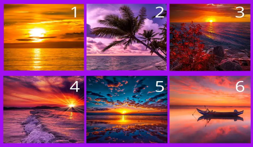 What's Your Sunset Personality Choose One of the Images